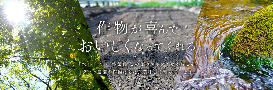 作物が喜んでおいしくなってくれる